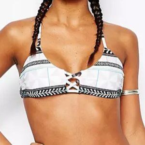 MARA HOFFMAN XS NWT Lattice Stone Pinwheel Bikini Top Swimsuit Swim